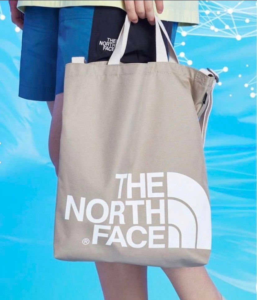 【未使用】THE NORTH FACE ノースフェイス2wayショルダーバッグ/ビッグロゴトートバッグA4サイズ収納可ベージュ