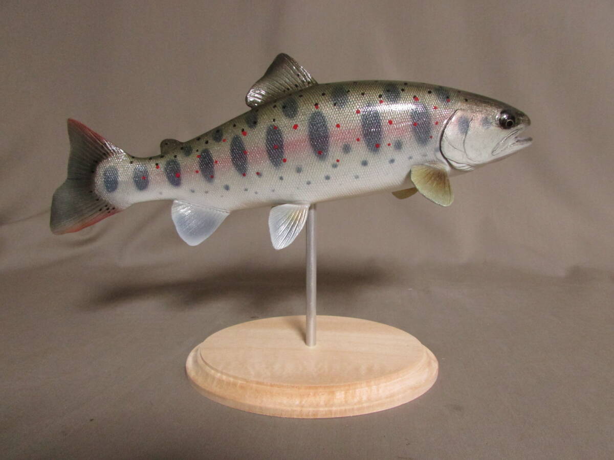 ●ハンドメイド　手作り　自作　２７ｃｍアマゴ　釣り　オリジナルフィギュア　レプリカ　魚模型　置物　fish craft REAL_画像3