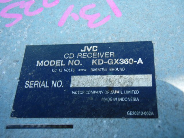 ★ MC22S ワゴンR　に付いていた　社外　オーディオ　CD　JVC　KD-GX360-A　　24445JJ_画像5