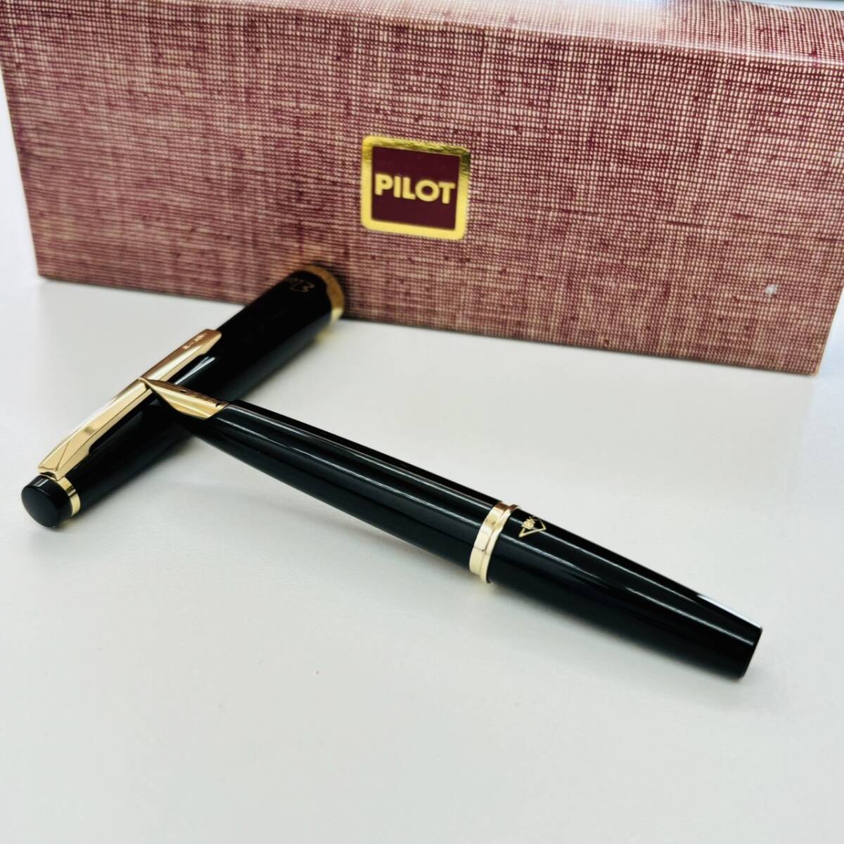 PILOT パイロット 18K 750 ペン先 コンパクト 万年筆 F ブラック 黒色 ヴィンテージ 年代物 時代物 古道具 筆記用具 筆記 文房具 文具 1769_画像2