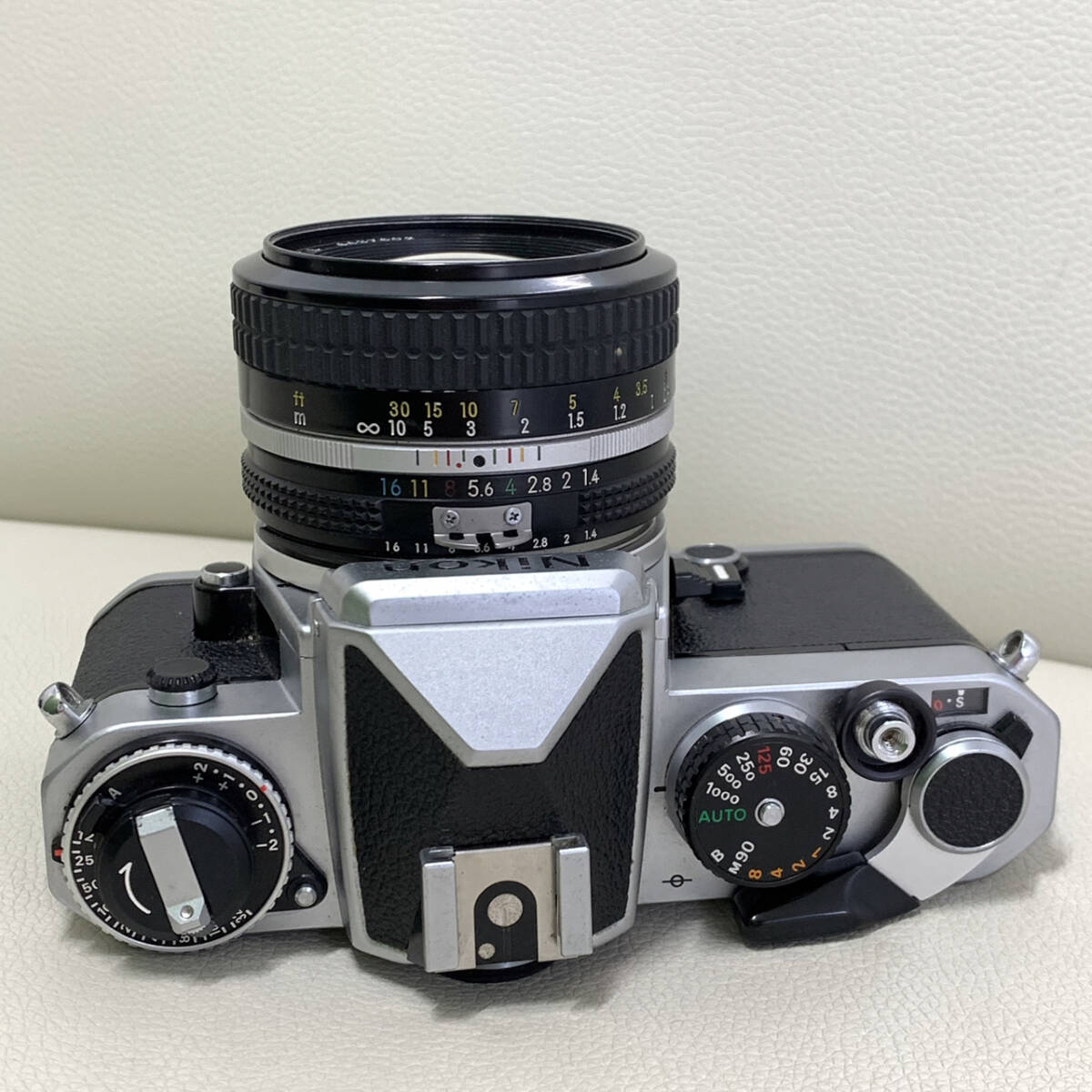 Nikon ニコン EF フィルム 一眼レフ カメラ シルバー ボディ NIKKOR Ai-S 50mm f1.4 単焦点 レンズ セット ジャンク レトロ 撮影 機材 1772の画像6
