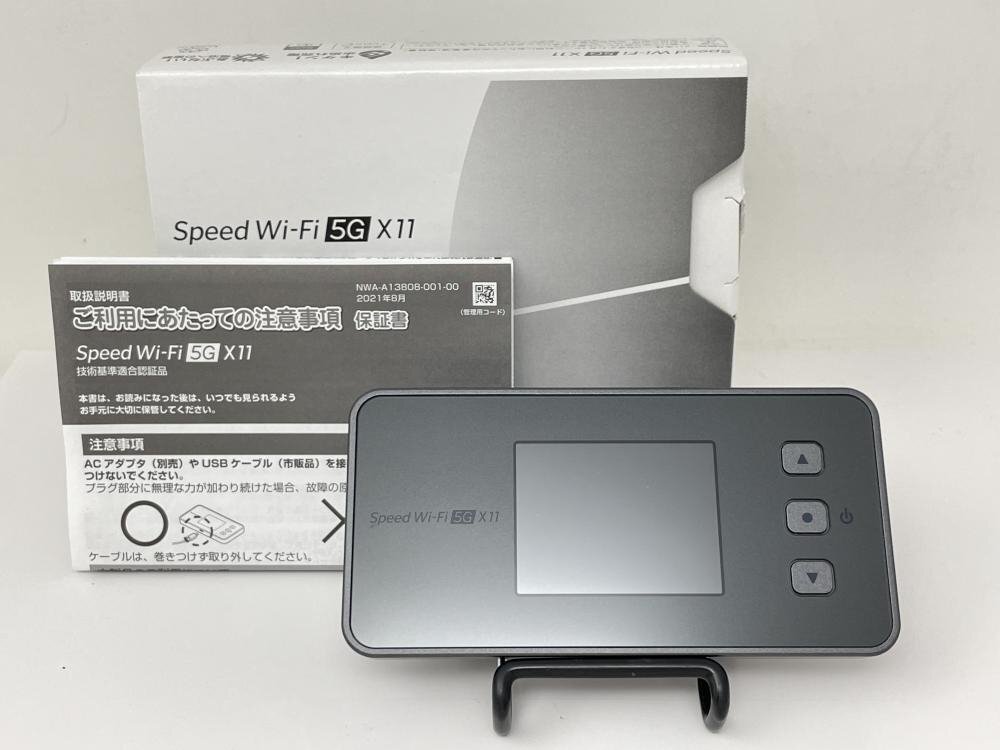 K206【動作確認済・制限○ 白ロム】 Speed Wi-Fi 5G X11 UQ UQ WiMAX ブラックの画像1