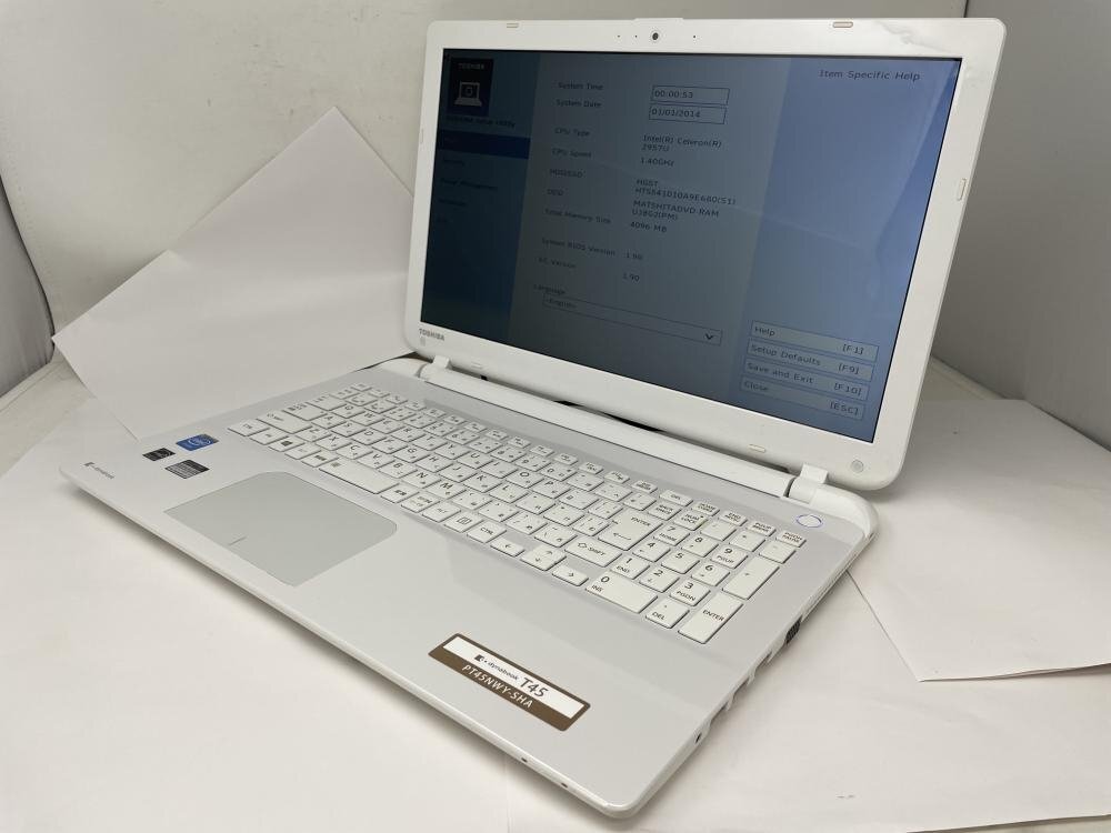 WIN848【ジャンク品】 BIOS起動可 東芝 Dynabook T45/NWY PT45NWY-SHA 1TB 4GB intel celeron 2957U 1.40GHz /100の画像1