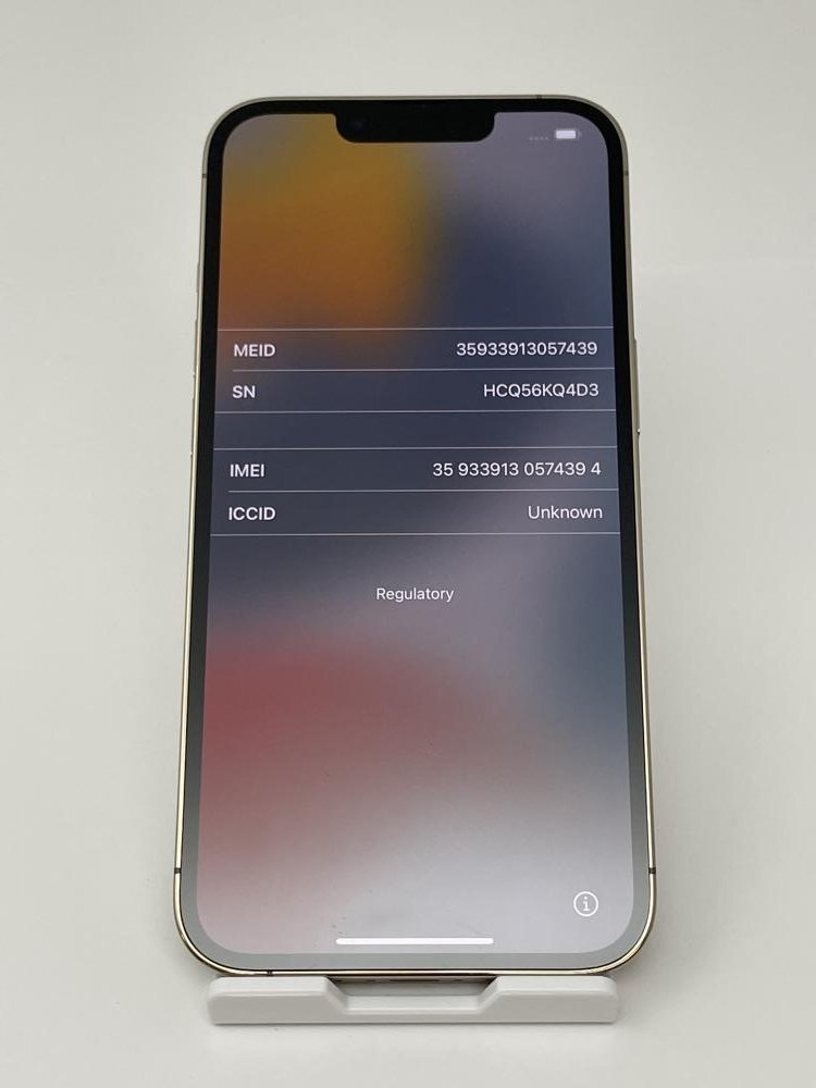 J131【ジャンク品】デモ機 iPhone13 Pro 128GB au版SIMロック解除 SIMフリー ゴールドの画像1