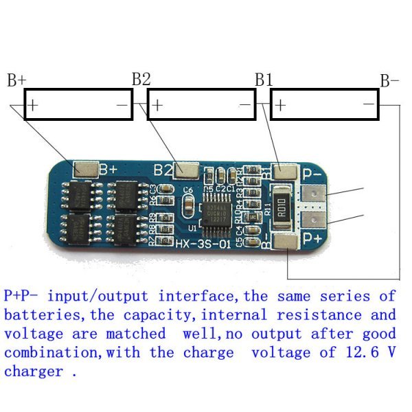 BMS 3S 12V1865010A lithium ion battery protection circuit basis board for charger blue 10.8V11.1V12.6V power supply battery immediate payment stock equipped 