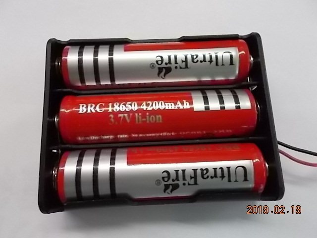 18650充電池 直列3本用 電池ケース リード線付 1個 即納可能の画像4