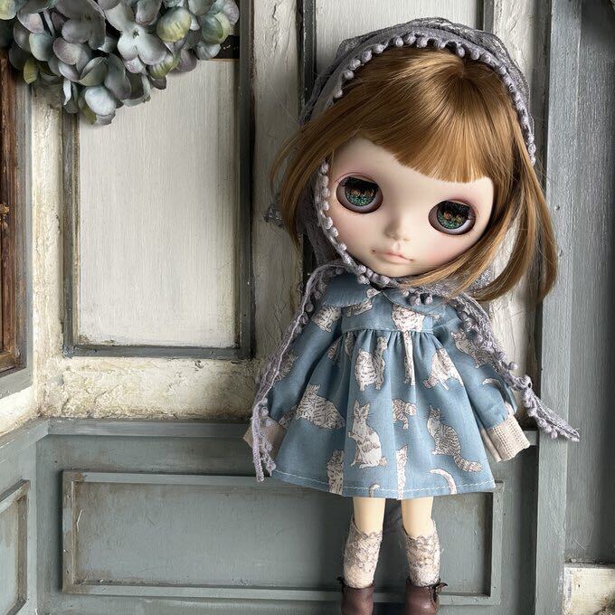 ブライスさんのお洋服 アウトフィット 洋服 Blythe ブライス サイズ outfit リカちゃん　22センチドール 1206 ねこ_画像1