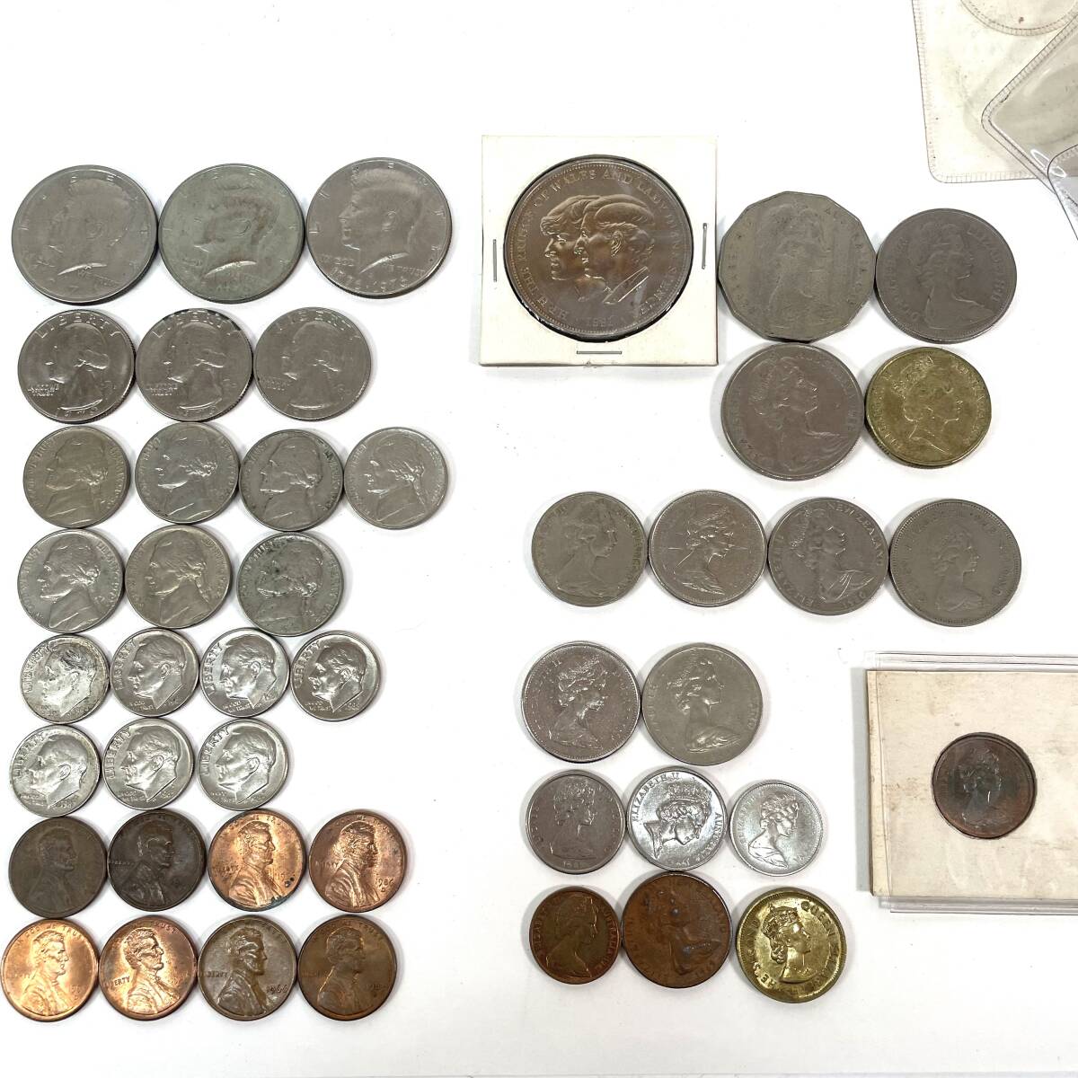 外国銀貨◆USA 他 リバティコインエリザベスコイン 19481年 1セント 1971年 1960年 等 アンティークコイン 古銭 外貨 当時物の画像1