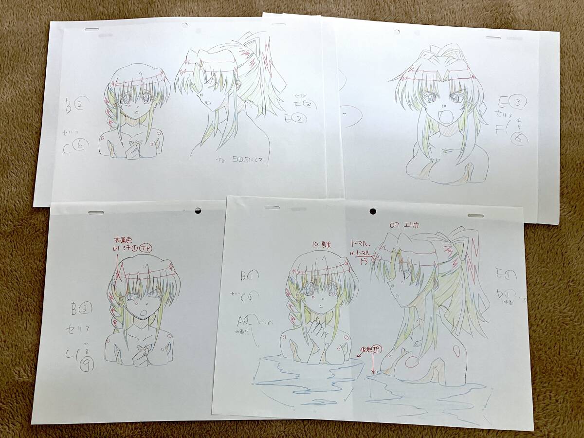 つよきす 原画 6枚セット 良美&エリカ／genga [セル画 Cel]の画像2