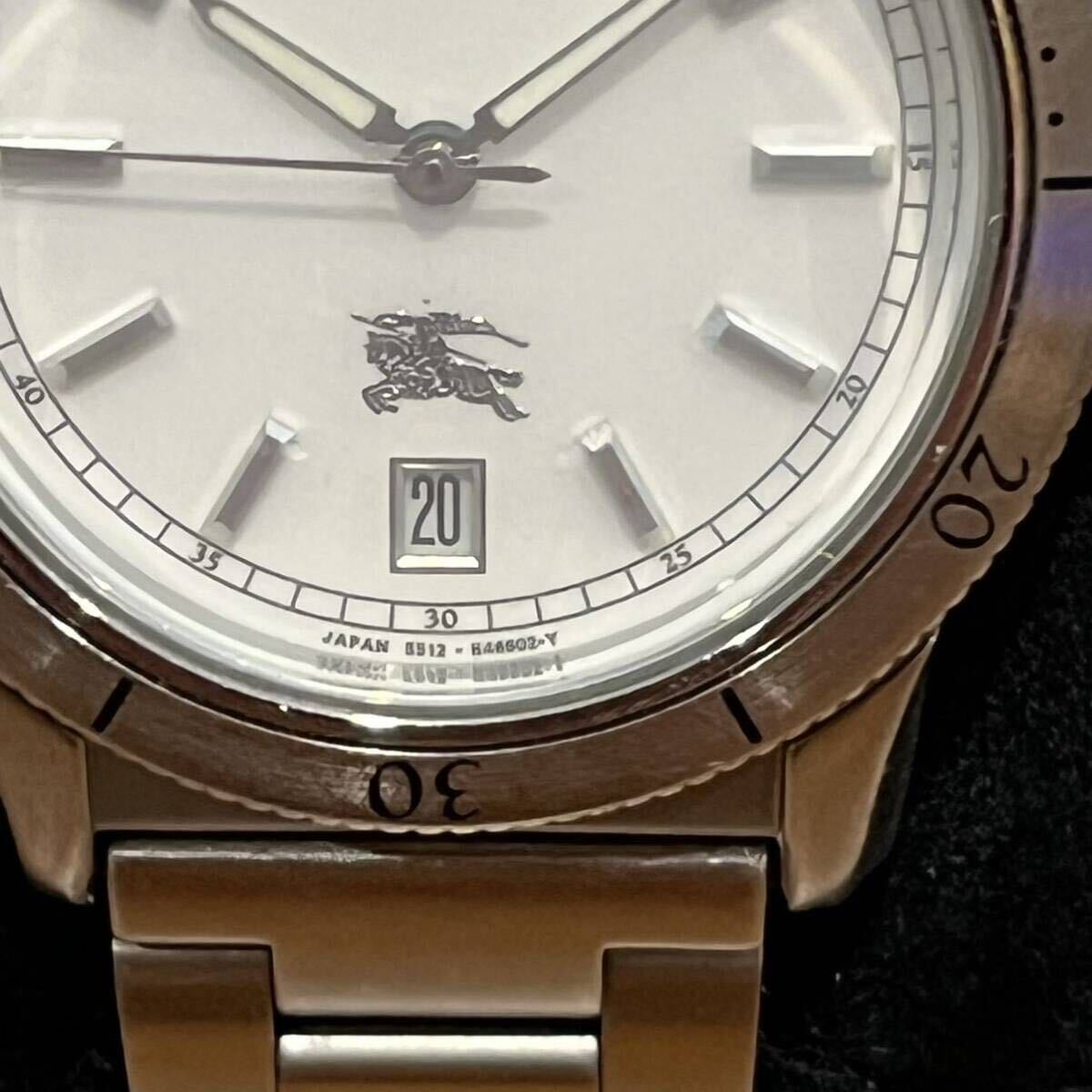 1円〜Burberrys バーバリーズ GN‐4‐S クォーツ腕時計 シルバー×ホワイト文字盤 稼働未確認の画像5