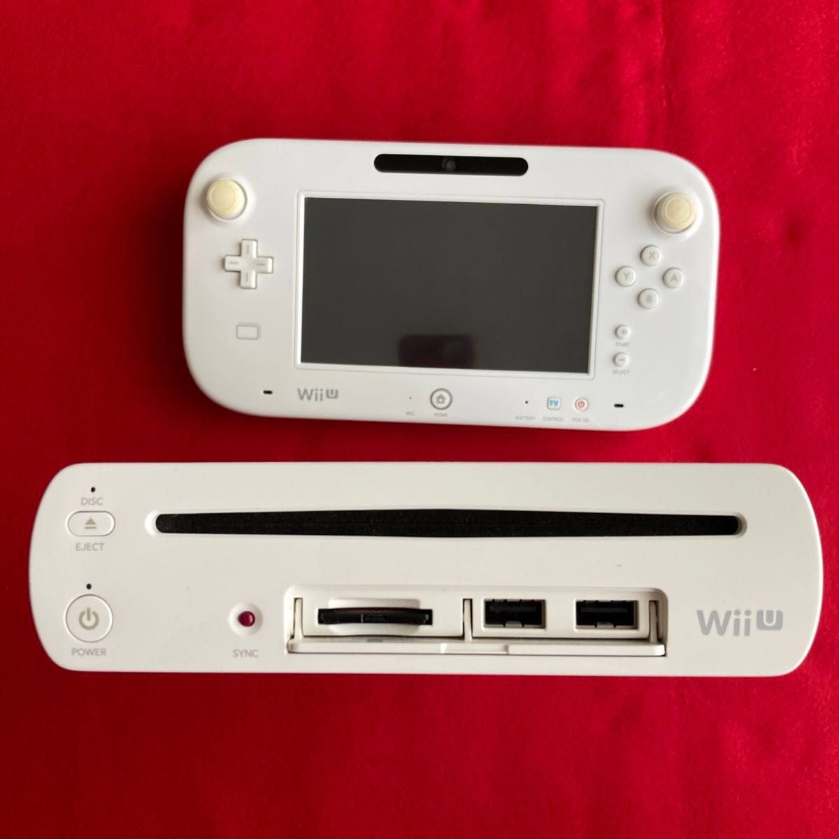 【動作確認済】 任天堂 WiiU 8GB ホワイト　本体・パッドセット　ジャンク品