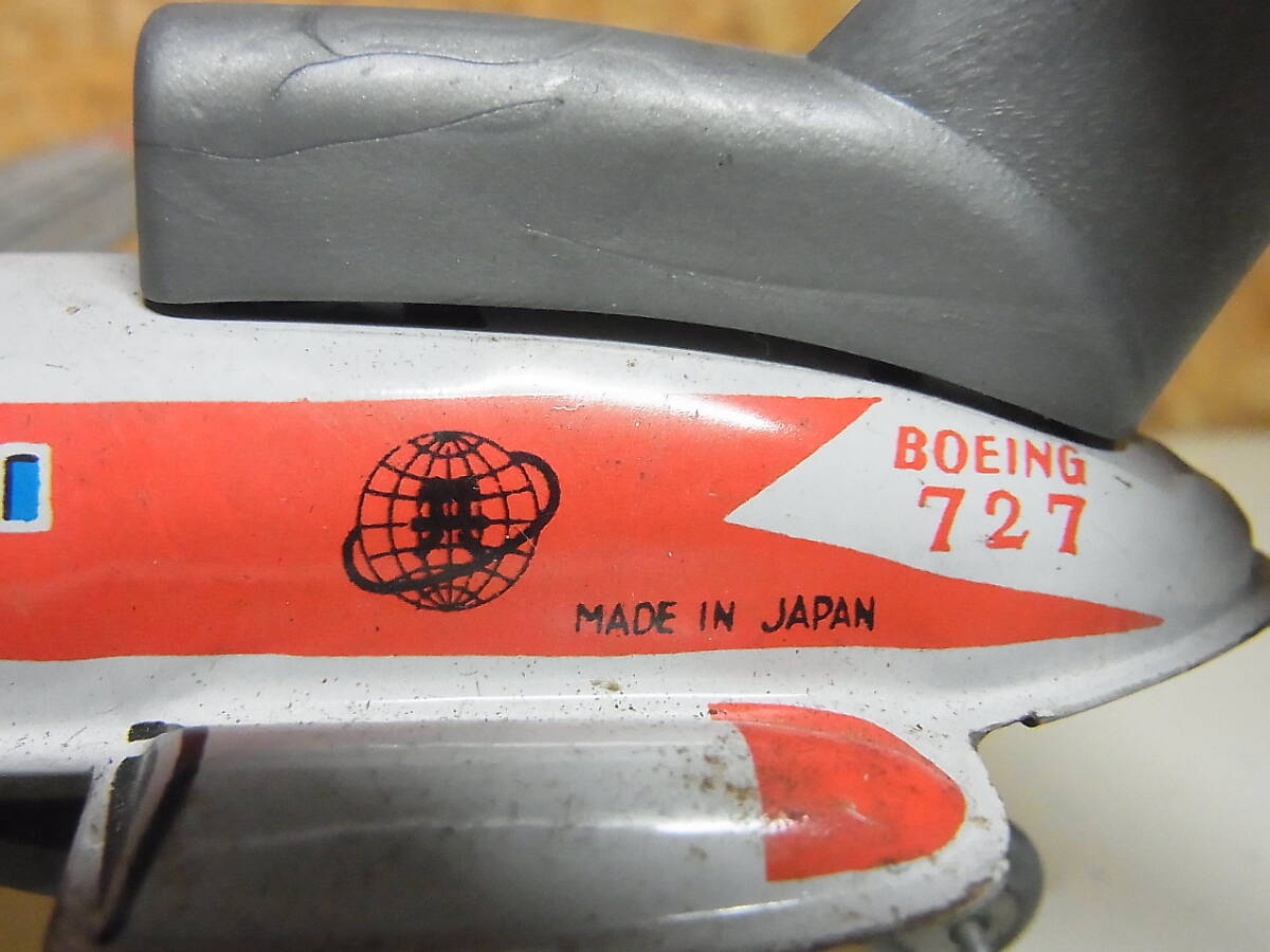 ブリキ◎飛行機 旅客機 ボーイング727 未使用 傷みあり 日本製の画像3