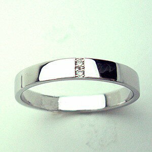 シルバーダイヤペアリング　二人にダイヤモンド　　刻印送料無料　　結婚指輪　マリッジリング