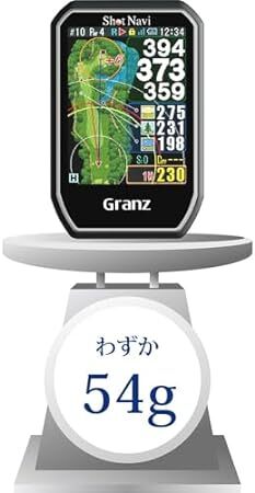 Shot Navi(ショットナビ) Granz BK ゴルフGPS タッチパネル どでか文字 超軽量54g 日本製 最新鋭GPSチの画像4