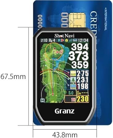 Shot Navi(ショットナビ) Granz BK ゴルフGPS タッチパネル どでか文字 超軽量54g 日本製 最新鋭GPSチの画像3