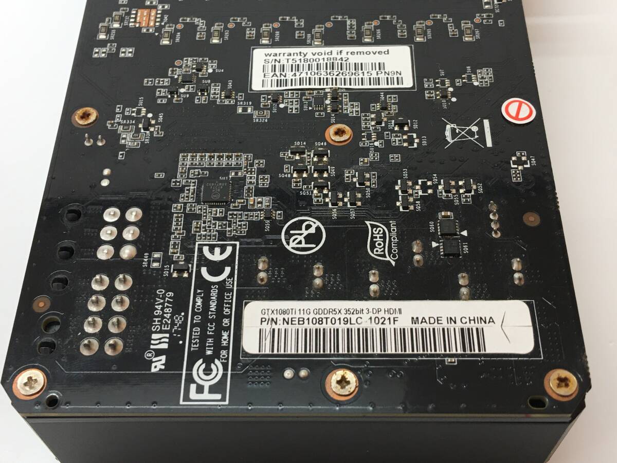 A21009)NVIDIA GeForce GTX 1080Ti 11G GDDR5X 352Bit グラフィックボード 中古動作品の画像5