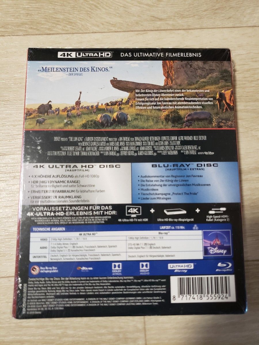 (未使用品) 輸入版ライオン・キング 4K UHD  ULTRA HD MovieNEX ディズニー Blu-rayセット