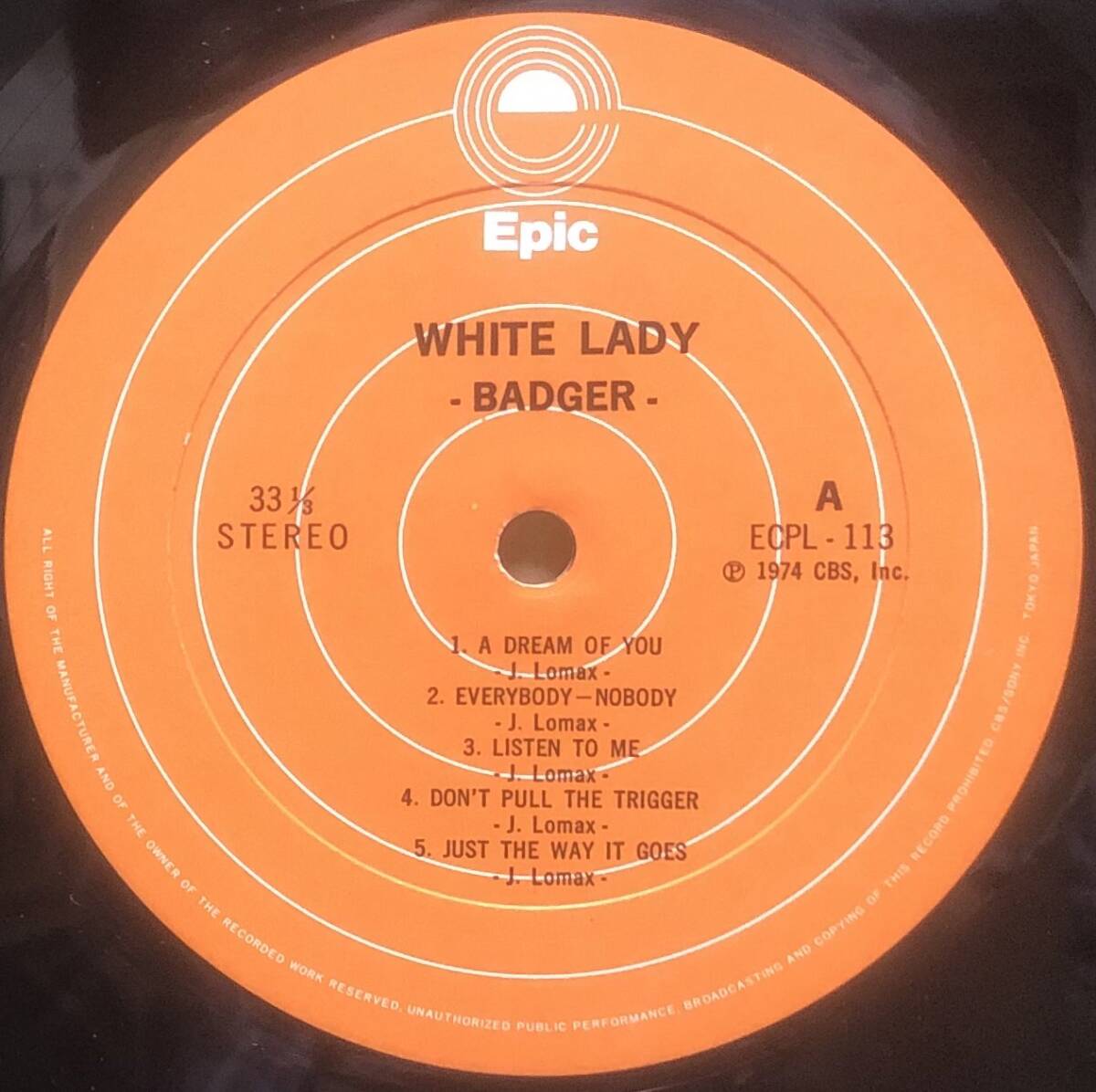 YES関連 Jeff Beck参加 国内オリジナル盤 Badger / White Ladyの画像4