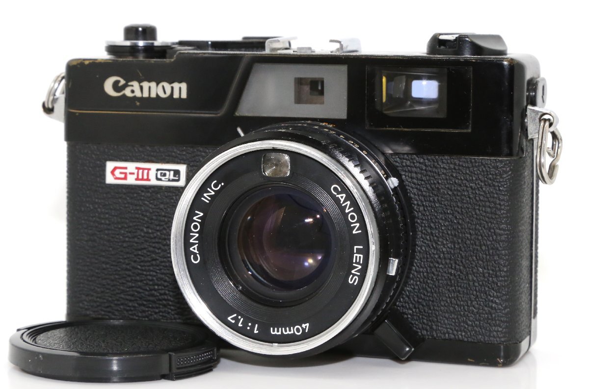 良品 希少なブラックペイント Canon Canonet QL17 GⅢ GIII G3 ブラック 40mm f1.7 レンジファインダー コンパクトフィルムカメラ 745556の画像1