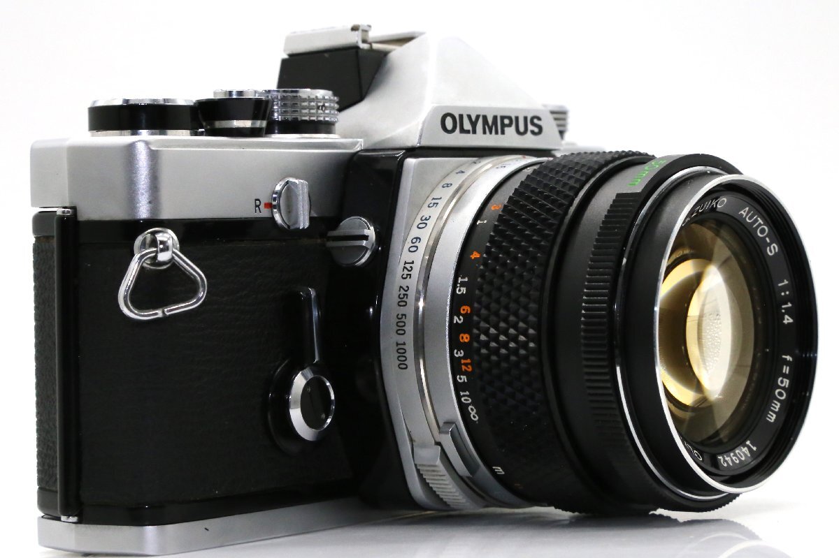 良品 OLYMPUS OM-1 シルバー 一眼レフフィルムカメラ OM-SYSTEM G.ZUIKO AUTO-S 50mm f1.4 標準 単焦点 プライム マニュアルレンズの画像3