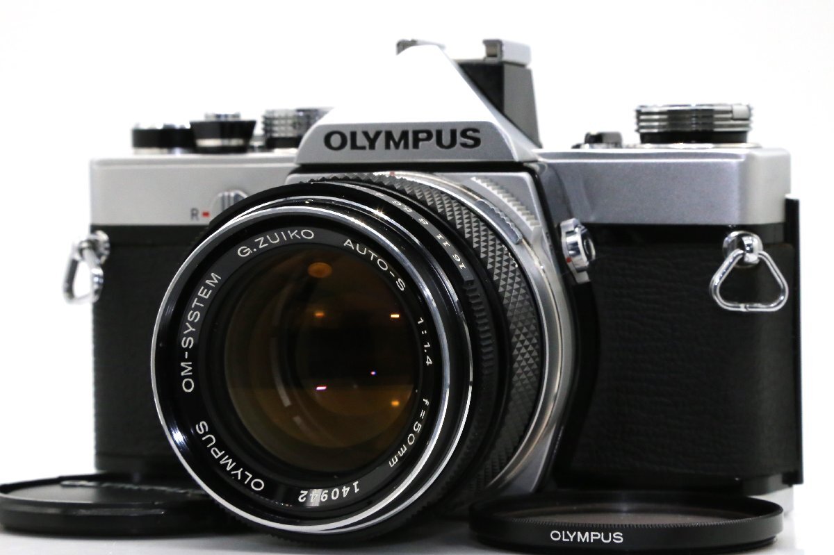 良品 OLYMPUS OM-1 シルバー 一眼レフフィルムカメラ OM-SYSTEM G.ZUIKO AUTO-S 50mm f1.4 標準 単焦点 プライム マニュアルレンズの画像1