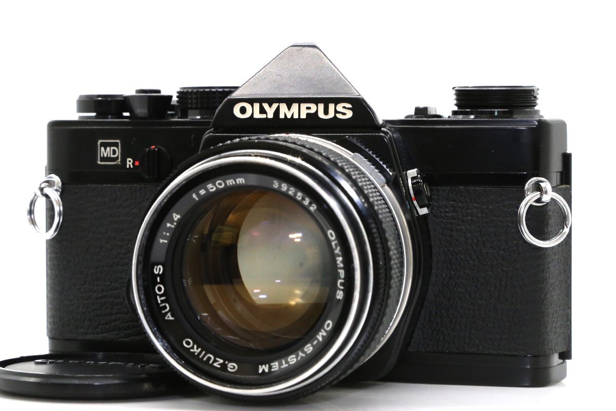 良品 OLYMPUS OM-1 MD ブラック 一眼レフイルムカメラ OM-SYSTEM G.ZUIKO AUTO-S 50mm f1.4 標準 単焦点 プライム マニュアルレンの画像1