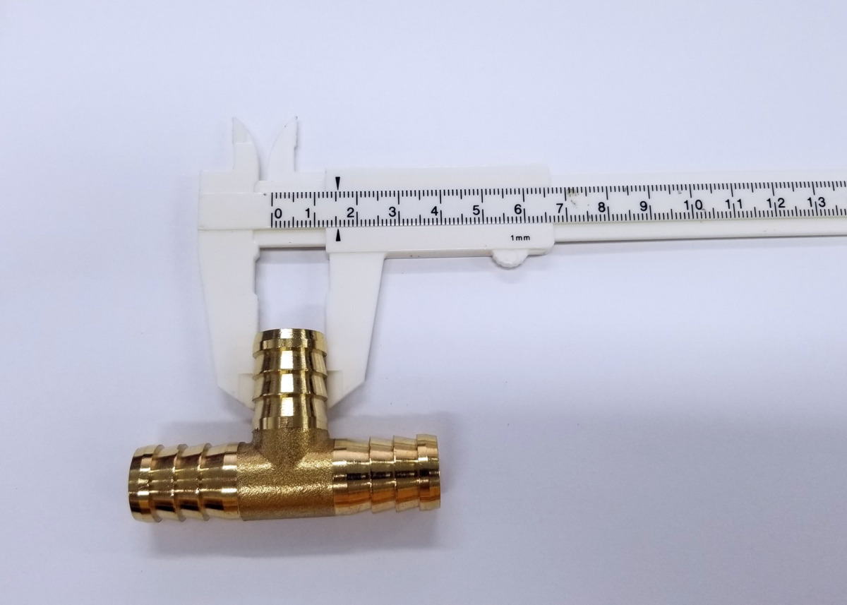 真鍮銅　Ｔ型ホースジョイントパイプ　スリーウエイ外径16ｍｍ 2個入れ_画像2