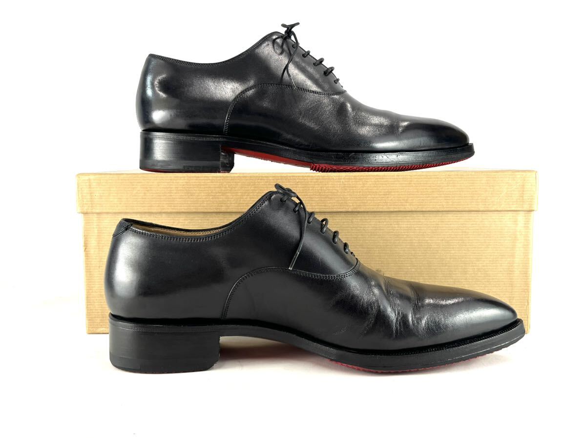 * Louboutin Christian Louboutin dress shoes business shoes size 40 25cm black black leather shoes leather plain tu box attaching men's 