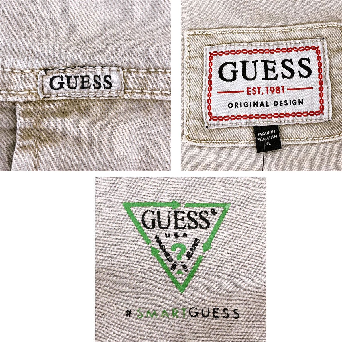 321*GUESS ゲス Dillon Jacket G910 デニムジャケット ベージュ XLサイズ 【未使用品】