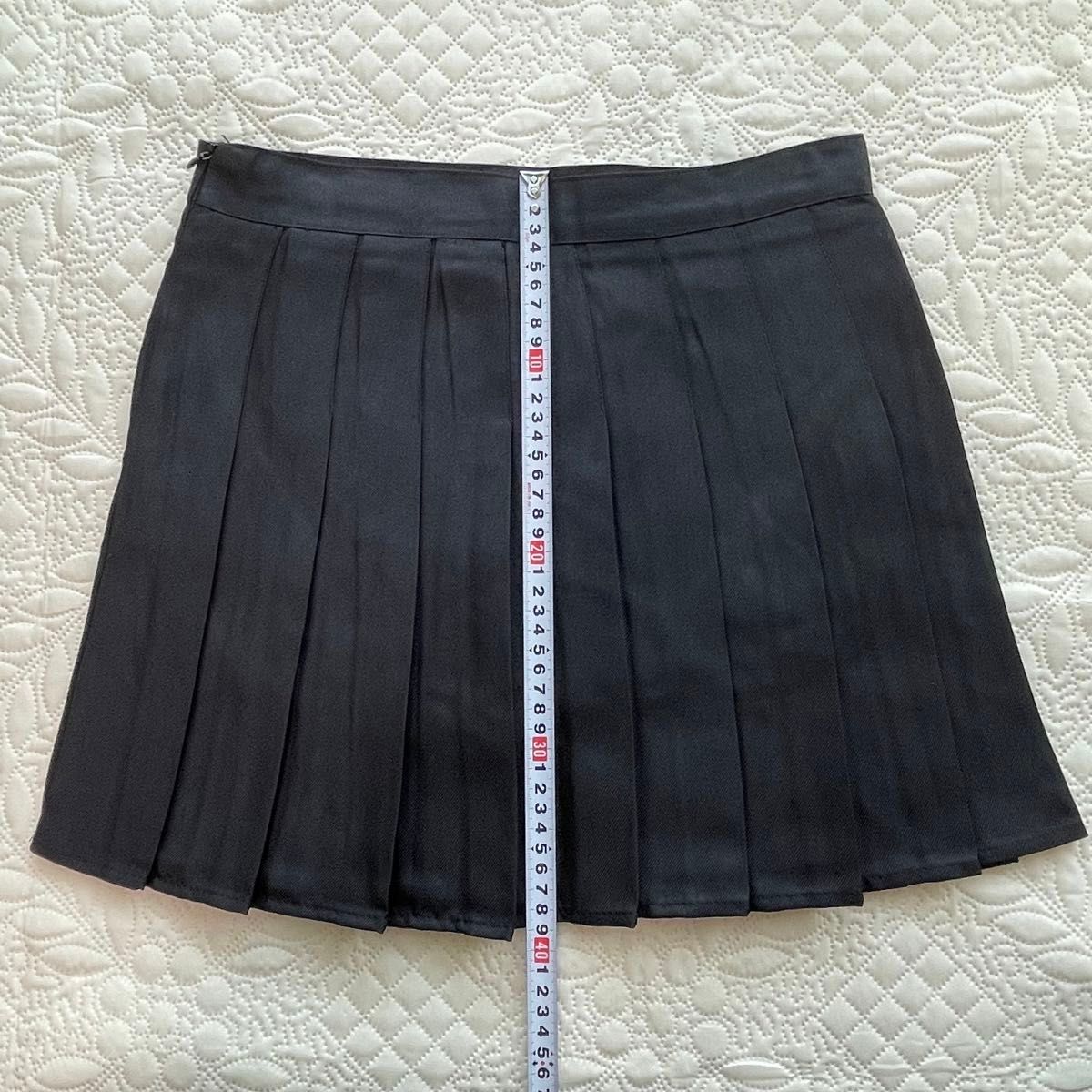 ブラック L プリーツスカート ミニスカート スポーツ 韓国 インナーパンツ付き ミニ 黒