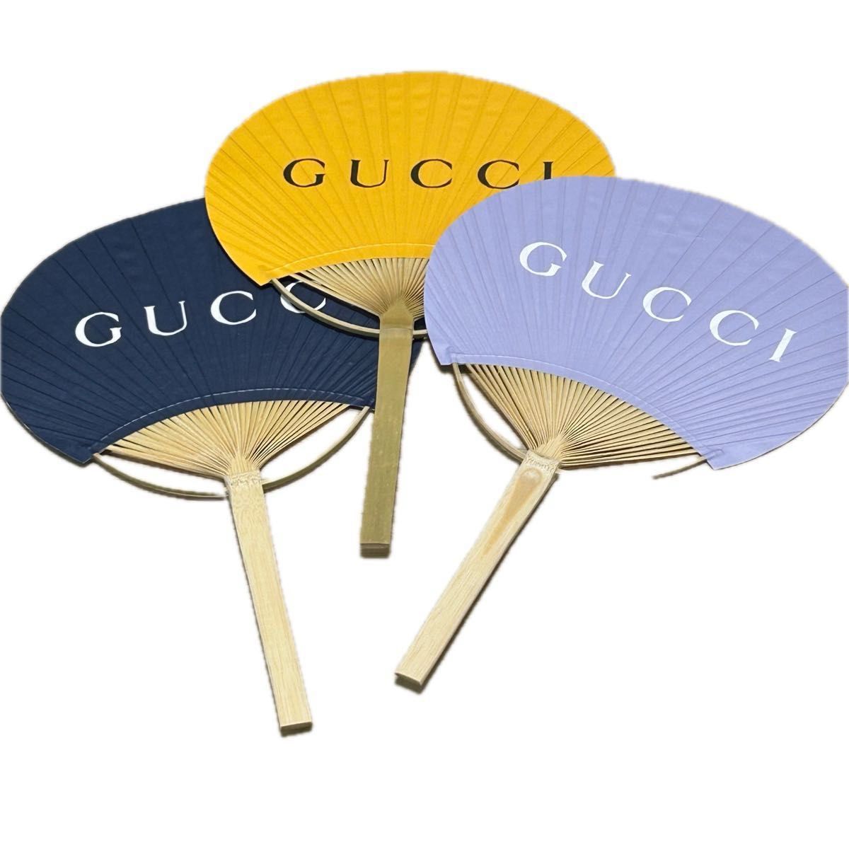 GUCCI グッチ うちわ イエロー 非売品 ノベルティ