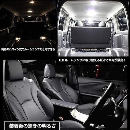 OPPLIGHT LED ルームランプ トヨタ ハイエース200系 4型/5型/6型 スーパーGL用 ホワイト 室内灯 専用設計_画像4