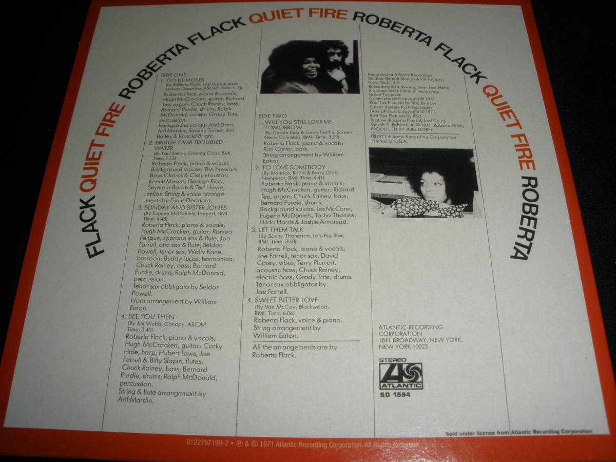 ロバータ・フラック クヮイエット・ファイア パーディ レイニー 3rd リマスター オリジナル 紙ジャケ Roberta Flack Quiet Fire_ロバータ・フラック クヮイエット ファイア