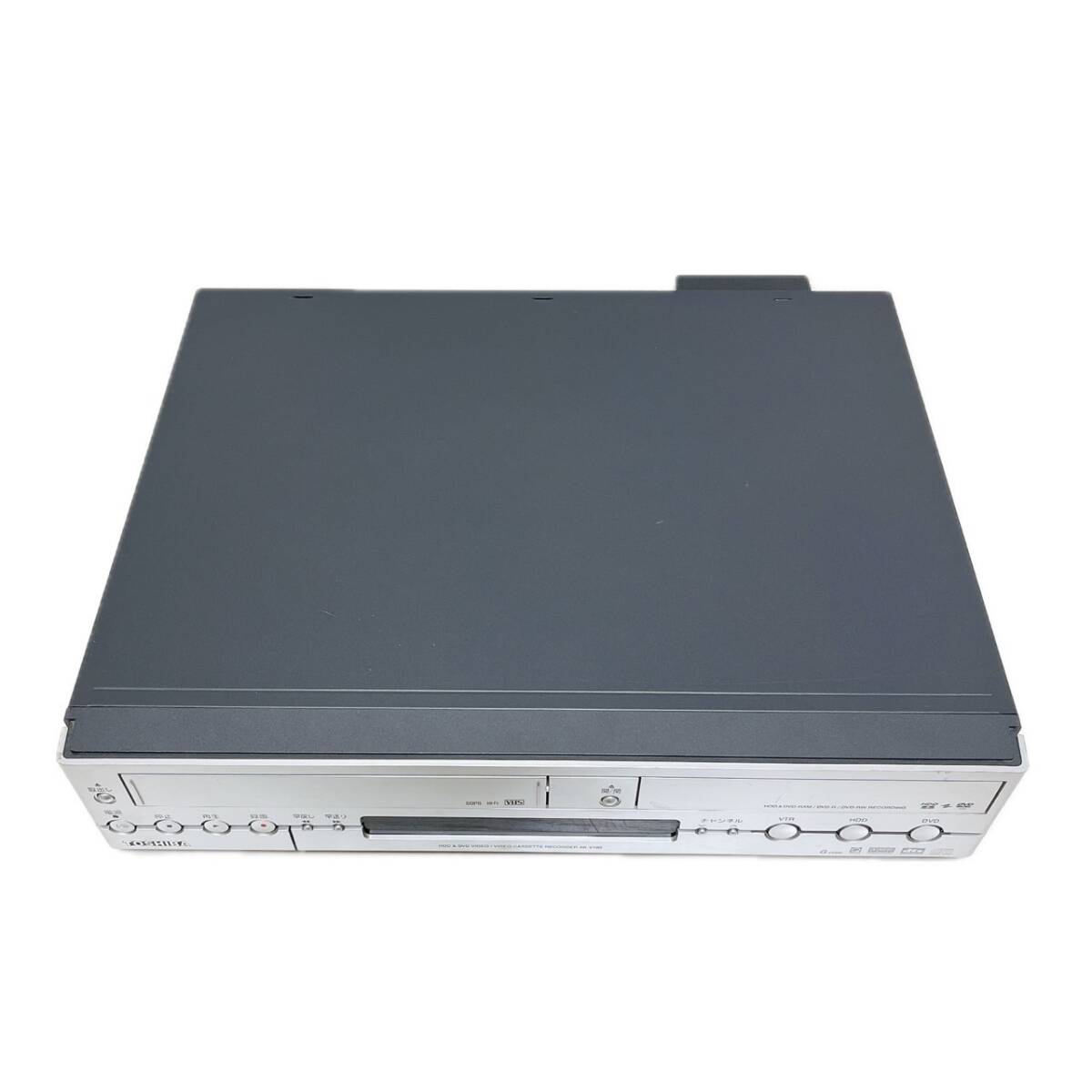 T04392200【整備品】東芝 TOSHIBA AK-V100 VHS⇔DVD⇔HDD ダビOK ビデオデッキ リモコン付_画像2