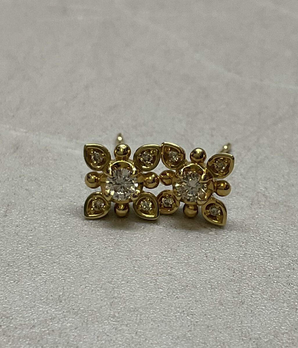 festaria フェスタリア ピアス ダイヤ0.09ct キャッチ K18 K10 アクセサリー の画像3