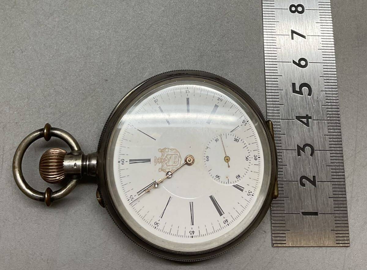懐中時計 シルバー 800 銀 アンティーク 手巻き 幅6cm 重さ 118g の画像9