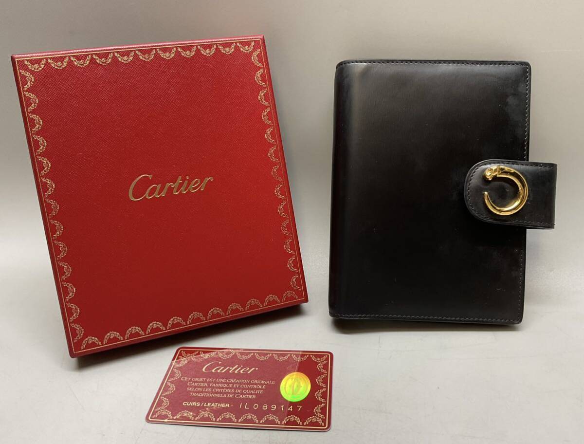 Cartier カルティエ 手帳カバー システム手帳 ブラック メンズ レディースの画像1