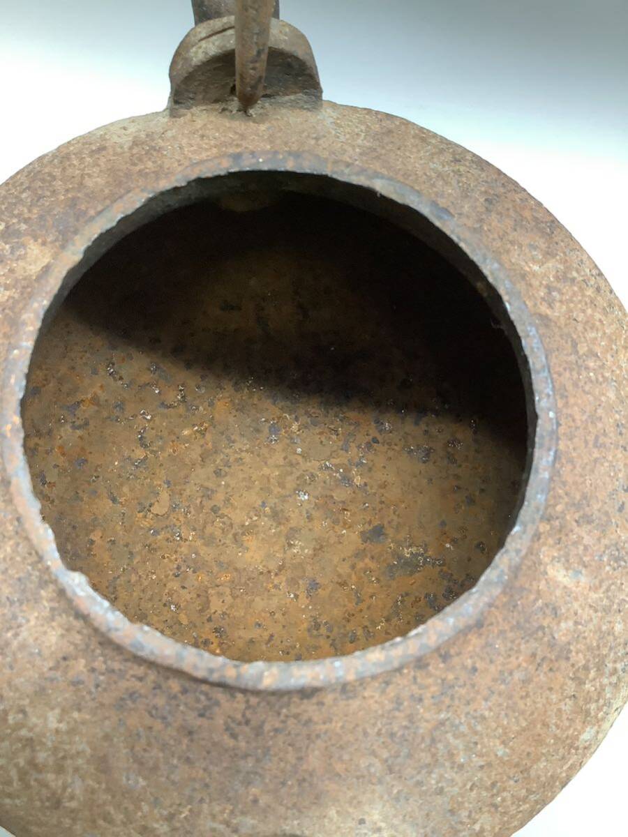 鉄瓶 煎茶道具 銅蓋 時代物 南部鉄器 鉄製やかんの画像7