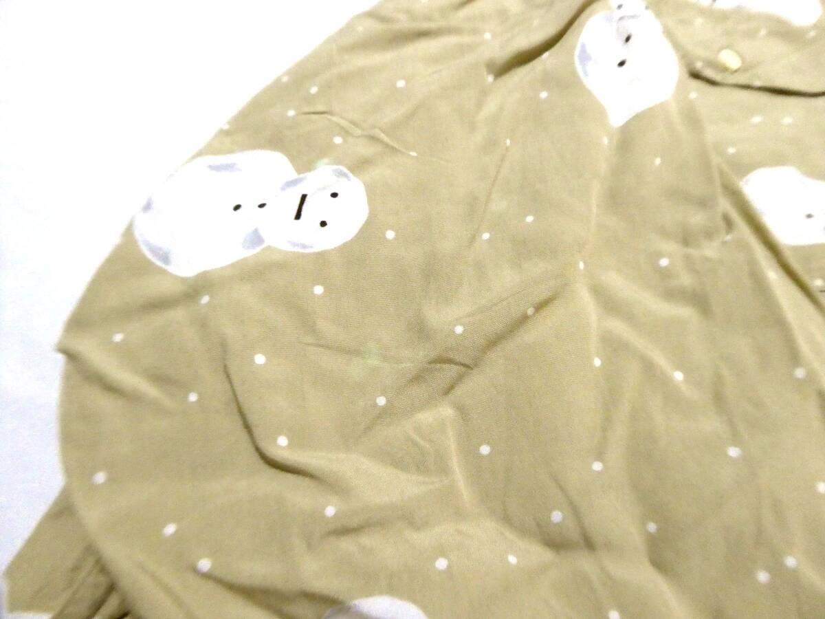  regular goods rare Karl Helmut Karl hell m snow ... snowman pattern rayon long sleeve shirt L sand beige series 