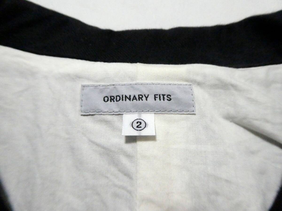 Ordinary Fits オーディナリーフィッツ コットン 3B ワークジャケット テーラードジャケット カバーオール 2 黒 ブラックの画像7