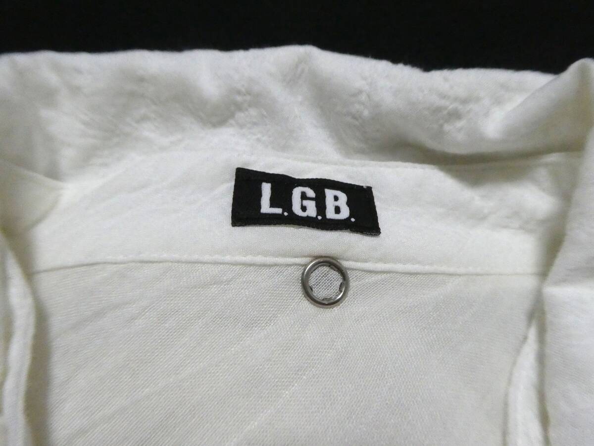 正規品 L.G.B. LGB ルグランブルー SHIRT-G/M 10059C シワ加工 ロング丈 ガーゼシャツ 2 白 ホワイト_画像8