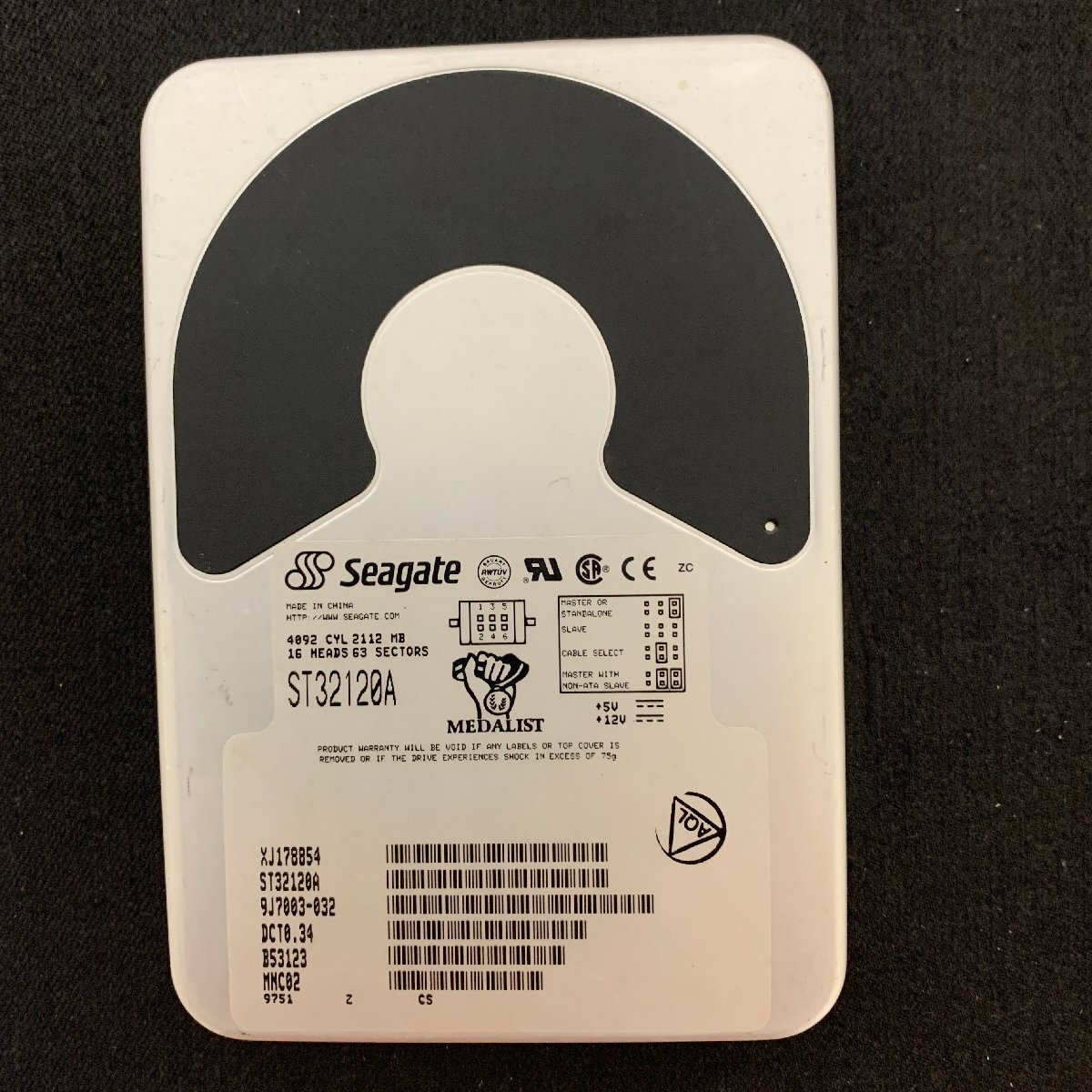 K613　Seagate　ST32120A　IDE接続　2110MB　ハードディスクドライブ　動作確認済_画像1