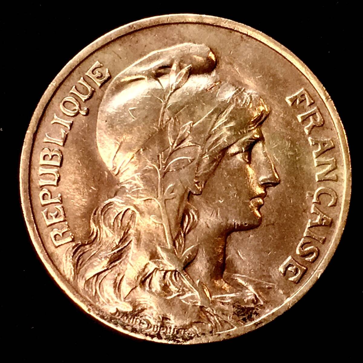 美しき横顔☆マリアンヌ像】フランス 1912年 10サンチーム 銅貨 美しき横顔☆マリアンヌ像】フランス 1912年 10サンチーム 銅貨