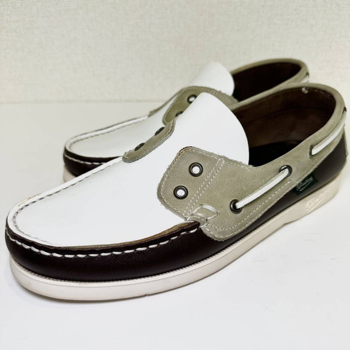  prompt decision /Paraboot BEAMS Paraboot Beams special order deck shoes MARINE moccasin white Brown UK 6.5 25.0 Loafer / slip-on shoes 