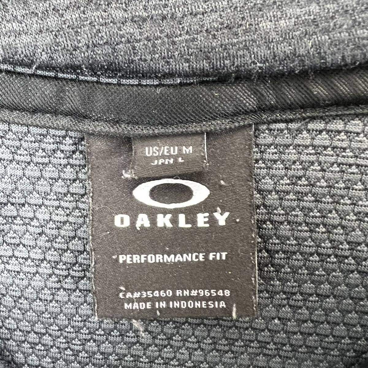 OAKLEY ☆ クールなデザイン◎ ダークグレー ジップアップ パーカー L スタイリッシュ スポーツ ランニング トレーニング オークリー■I329_画像5