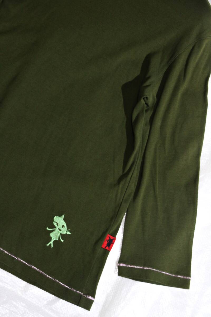 b4 良品 アルベロベロ タートルネック 半端袖カットソー/トップス/Tシャツ 緑の画像3