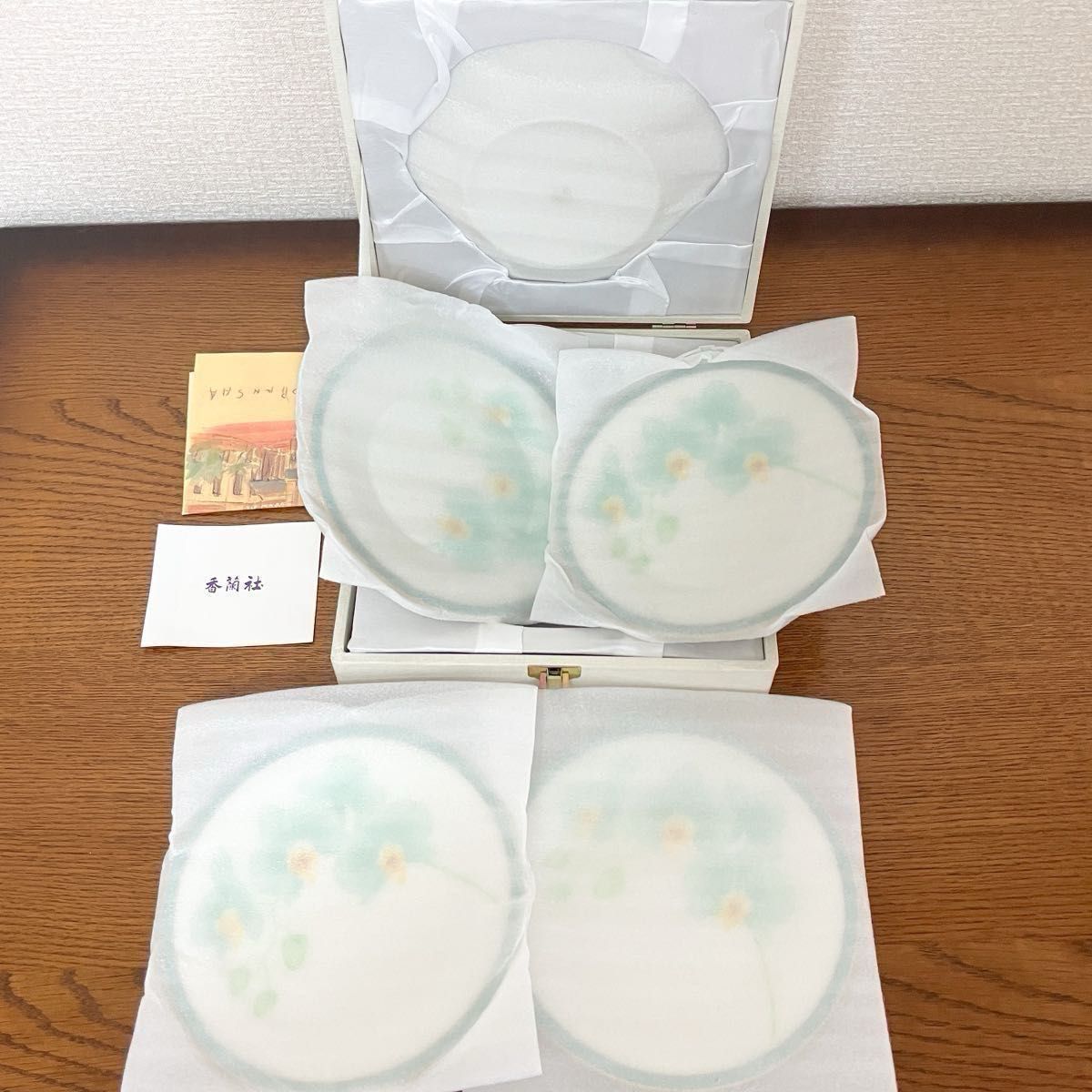 【未使用】香蘭社 胡蝶蘭 中皿５枚セット