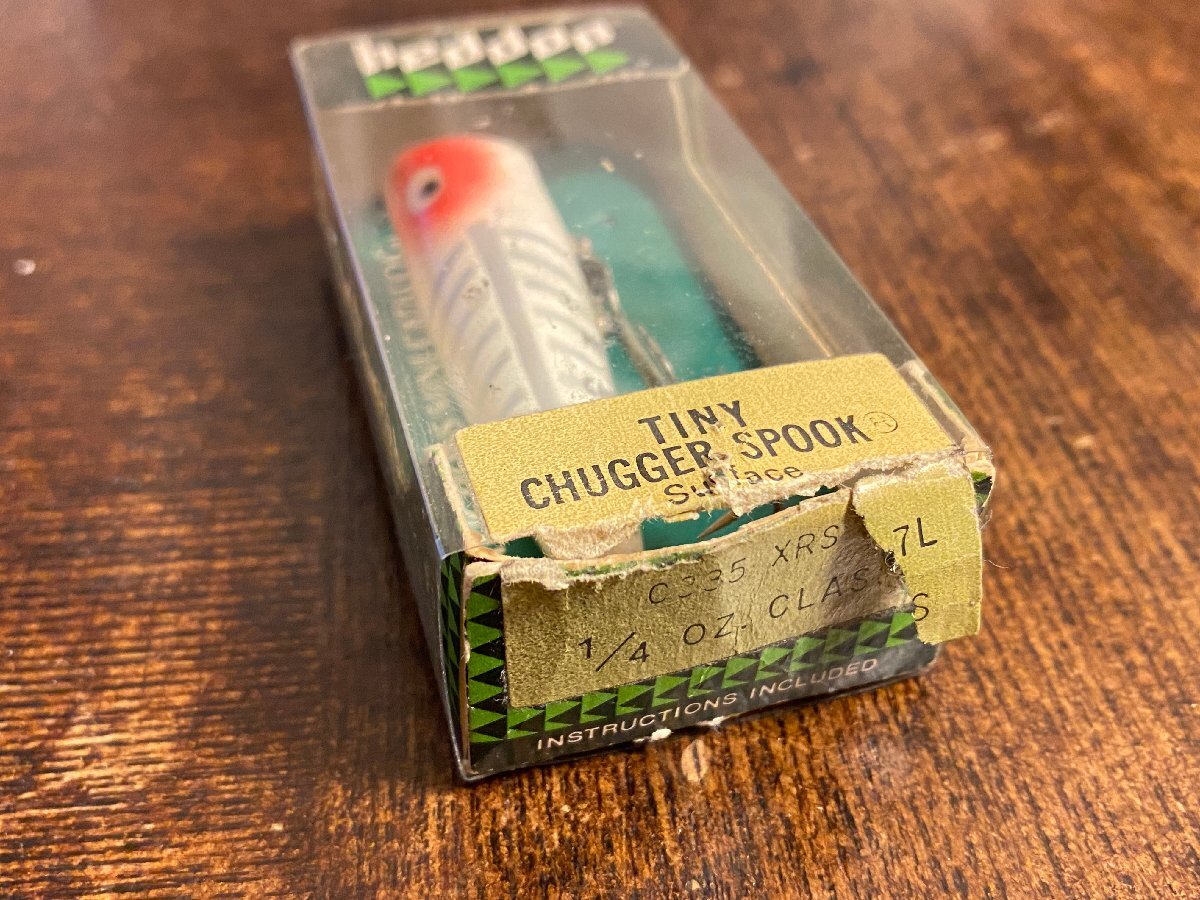 80s Heddon TINY CHUGGER オールド!! グリーンチェック!! 箱付!! 1980年代!! /へドン タイニー チャガースプーク オールドタックル_画像6