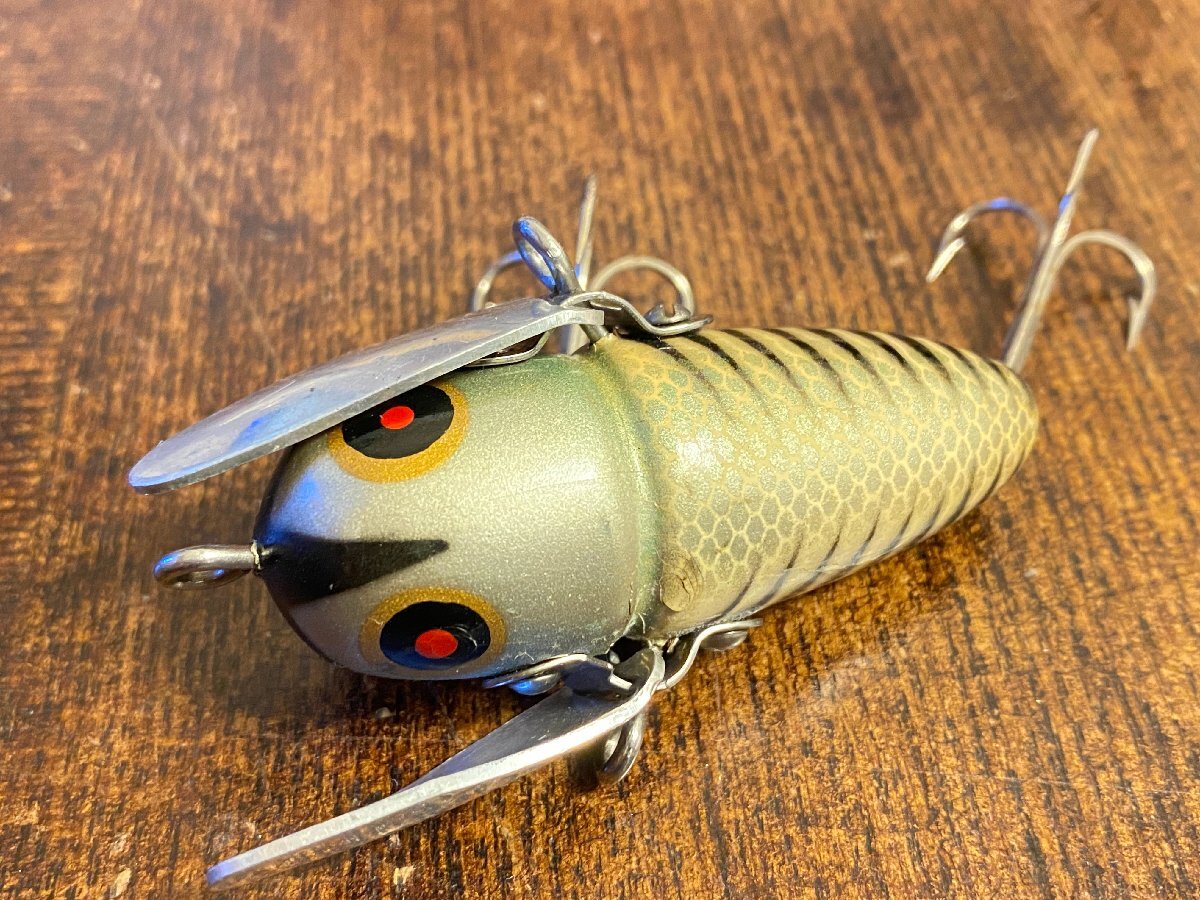 40s Heddon CRAZY CRAWLER 美品!! オールド!! ウッド!! 2ピース!! 1940年代!! /オールドへドン クレイジークローラー XRS オールドタックルの画像1