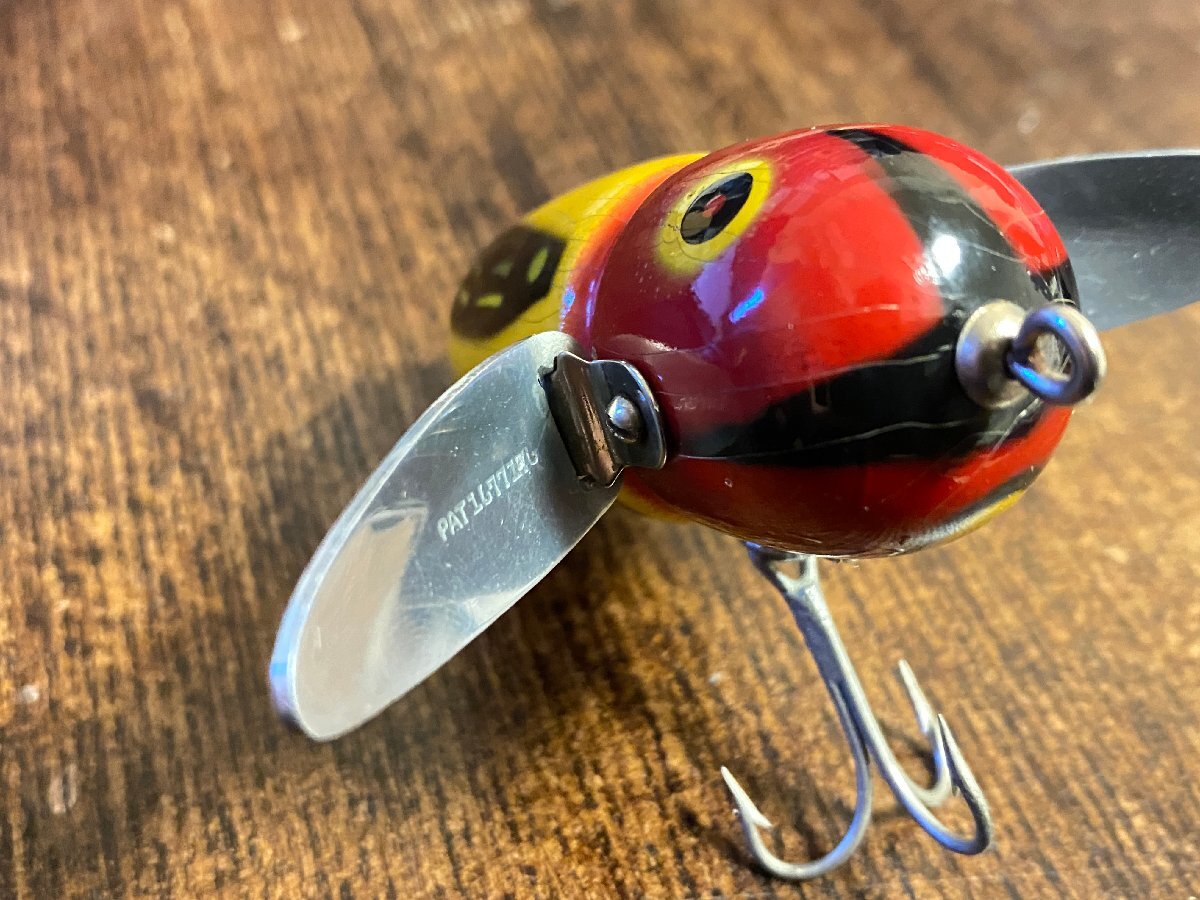 40s Heddon CRAZY CRAWLER 美品!! オールド!! ウッド!! ファット!!1940年代!! /オールドへドン クレイジークローラー YRH オールドタックルの画像6